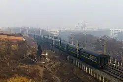 Chinese Railway T165 train near Weinan Station