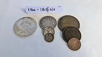 Austria Thaler to THB (MTT$1=฿1/3/6½)