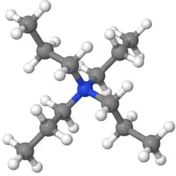 Ball-and-stick model of the tetrapropylammonium cation