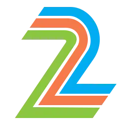 Numeral "2", made up from three lines in green red and blue respectively