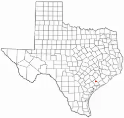 Location of Ganado, Texas