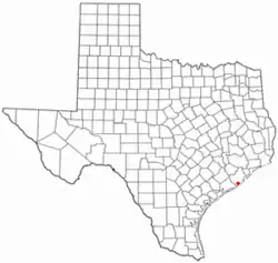 Location of Jones Creek, Texas