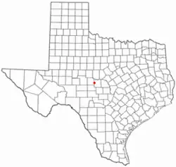 Location of Melvin, Texas