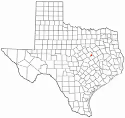 Location of Riesel, Texas
