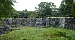 Surviving stone walls of Takatori Castle