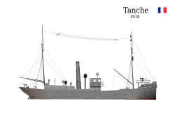 Tanche, similar to the auxiliary submarine hunter Richelieu