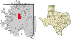 Location of Haltom City in Tarrant County, Texas