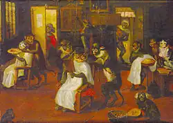 David Teniers the Younger, Monkey barbers (1659)