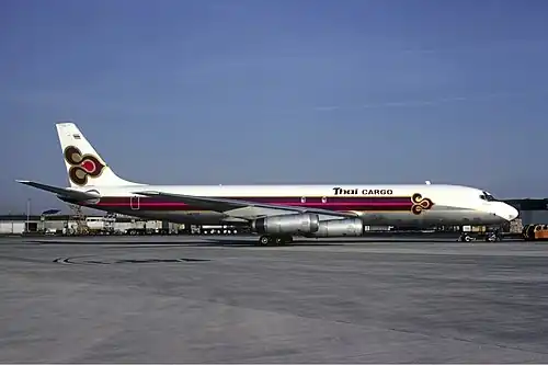 Douglas DC-8-62AF (HS-TGS) in the Thai Airways International Capital Letter CARGO livery