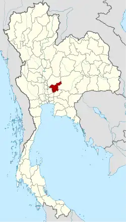 Map of Thailand highlighting Saraburi province