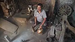 Thathera (brass craftman) utencils' making equipments and workshop
