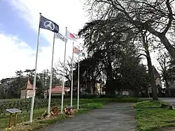 The Foundation of the Covenant in front of the main entrance of the Château de l'Eclair.