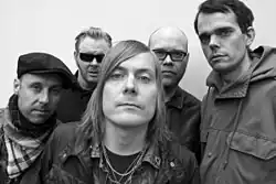 Pictured from left to right: Jejo Perkovic&nbsp;[sv], Mattias Alkberg, Jari Haapalainen, Peter Nuottaniemi&nbsp;[sv], Calle Olsson