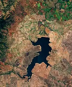 Schoemansdal to the northwest of the Driekoppies Reservoir, imaged by Sentinel-2