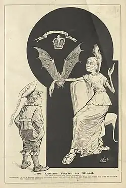 'The Divine Right to Bleed' by Livingston Hopkins (The Bulletin, 13 July 1889).