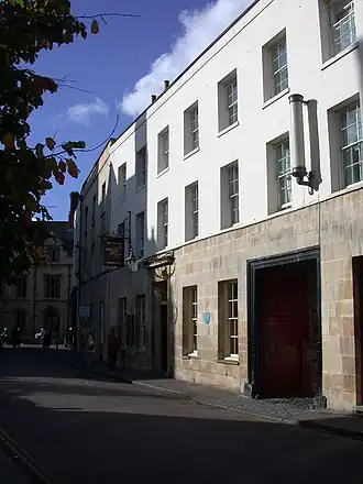 Wall-mounted outside The Eagle on Bene't Street