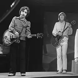Young (left) and Vanda (right) performing with the Easybeats in 1968