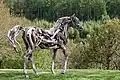 The Eden Horse by Heather Jansch, 2002. On display at Heather's garden in Olchard prior to delivery to The Eden Project.