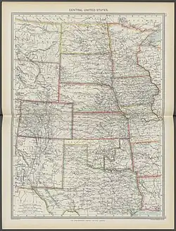 Central United States in 1908 from The Harmsworth atlas and Gazetter