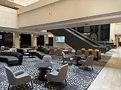 The lobby seating area