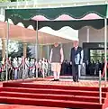 A welcoming ceremony for Indian Prime Minister Narendra Modi at the palace.