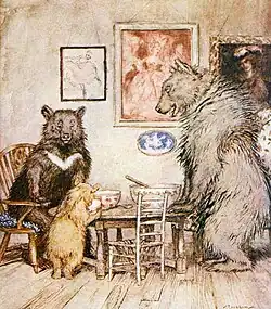 "The Three Bears", illustration to English Fairy Tales, by Flora Annie Steel