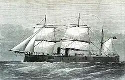 Illustration of the ship, had she been completed for the Ottoman Navy