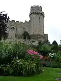 A view of Warwick Castle from The Mill Garden