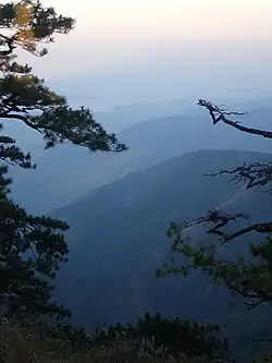 View of the South China Sea and lower flanks of the mountain