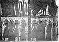East wall from the burial chamber of the tomb. The deceased is represented with his family in the act of worshipping the god Anubis (not visible in this photograph).