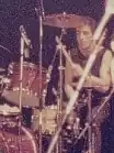Karl Burns performing as part of The Fall in 1984