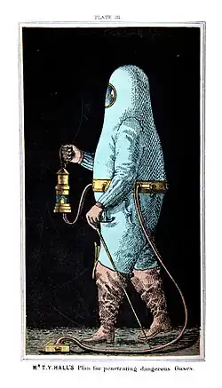 Thomas Young Hall's system for penetrating dangerous gases 1853