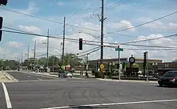 Intersection of Margaret Street and Williams Street, looking east-southeast on Margaret Street towards railroad tracks