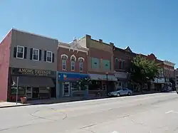 Part of the commercial district of Tipton, Iowa