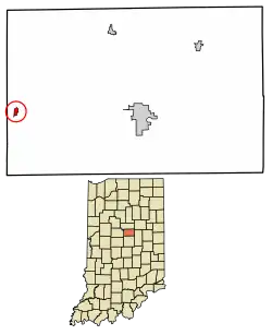 Location of Kempton in Tipton County, Indiana.