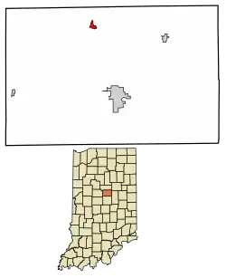 Location of Sharpsville in Tipton County, Indiana.