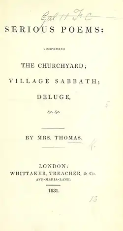 Title page Elizabeth Thomas Serious Poems 1831.jpg