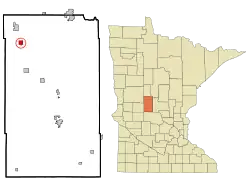 Location of Bertha, Minnesota