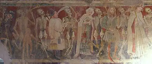 The fresco at the back wall of the Church of St. Mary of the Rocks in the Istrian town of Beram (1474), painted by Vincent of Kastav, Croatia