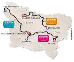 The route of the 2012 Tour de Picardie