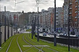Green track at Porte de Chaumont