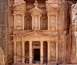 The Khazneh at Petra is believed to be Nabataean King Aretas IV's mausoleum.