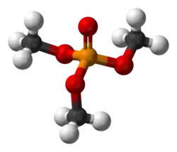 Ball-and-stick model of trimethyl phosphate