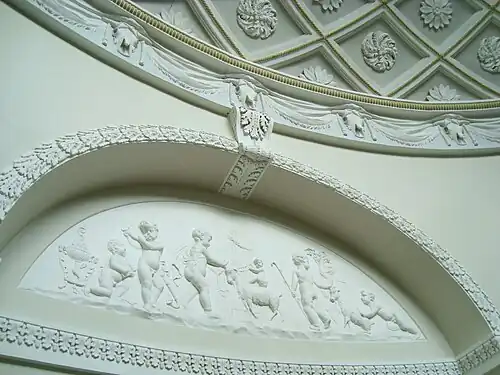 Neoclassical bucrania in the Townley Hall, Tullyallen, County Louth, Ireland, designed by Francis Johnston, 1794–1798