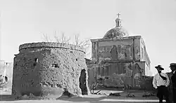 Mortuary chapel and rear of church, 1937