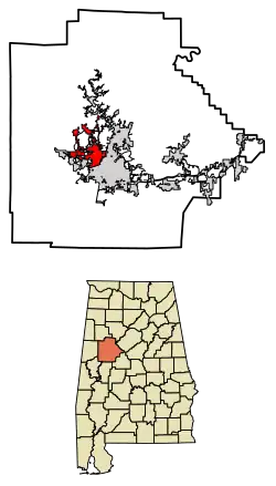 Location of Northport in Tuscaloosa County, Alabama.