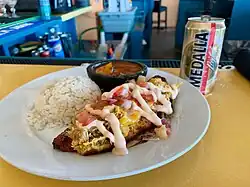 Plantains dish in one of the restaurants by the beach.