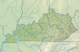 Map showing the location of Knobs State Forest and Wildlife Management Area