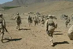 United States Marines in Siah Chub Kalay during the War in Afghanistan, 2004