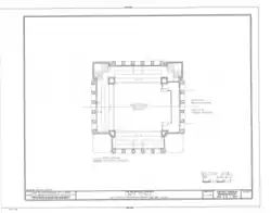 Floor plan of the auditorium's upper seating level